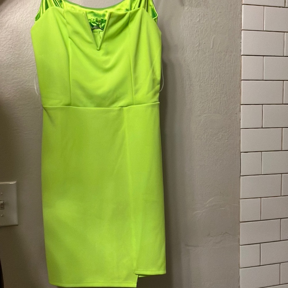 Neon green fashion nova dress